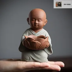 【新品未使用】僧侶 坊主 蝋燭 燭台 キャンドルホルダー イエロー ブルー 青 黄 置物 オブジェ 厄除け 縁起物 開運 健康運 仕事運 家庭運