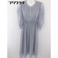 ◇ OLIVE des OLIVE オリーブ デ オリーブ シフォン 七分袖 ロング ワンピース サイズF グレー レディース  【中古】 【1112060001916】