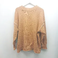 ◇ LOWRYS FARM カジュアル ステッチ オーバー 秋冬 ハイネック 長袖 ニット サイズF オレンジ レディース E 【1310300001225】