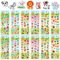 ★即日発送★METBOU 動物 シール ぷっくり240枚 ぷくぷくシール 可愛い 動物スッテカー 動物シール ご褒美シール 3D 動物 スケジュール シール