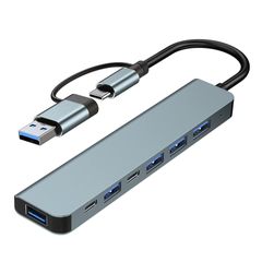 【特価商品】2.0 USBハブ3.0 USB-Cハブ8ポート：USBディスペンサ、SDカードリーダー付きUSB C拡張マルチポートアダプタ、TF、オーディオポート-ノートパソコン、MacBook、PC、USBディスクなどを拡張 (7-IN-2)