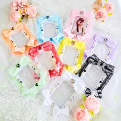 トレカケース デコ クリア ホイップデコ レジン 硬質ケースデコ キーホルダー セット商品 推しカラー 写真ケース  誕生日プレゼント プチギフト