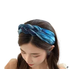 三つ編みカチューシャ 韓国風 ヘアバンド 痛くない カチューシャ 大人カジュアル 髪飾り 大人 ヘアアクセサリー (ブルー, Free) [ブルー] [Free]