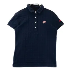 サイズ：1 MASTER BUNNY EDITION マスターバニーエディション  半袖ポロシャツ 千鳥柄 ネイビー系 [240101369072]# ゴルフウェア レディース ストスト