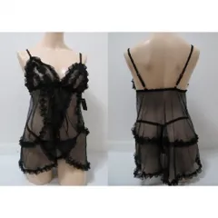 ワンピース セット 1006 シースルー セクシー 下着 ベビードール 寝巻 ランジェリーP_1