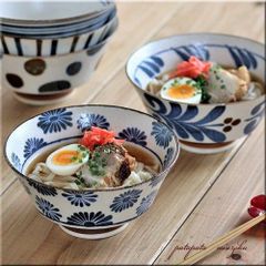 丼 美濃焼  南風 ぱいかじ 花 反型　ラーメン丼 多用丼 どんぶり 丼 180丼 φ18cm　磁器 陶器