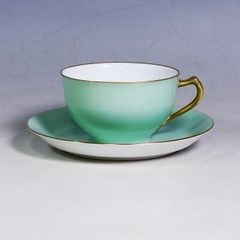 大倉陶園 色蒔き ティーカップ＆ソーサー ライトグリーン 緑 みどり