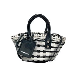 【真贋判定済】BALENCIAGA バレンシアガ ビストロXXS 678028 ブラック×ホワイト レディースバッグ B0503NRFBC