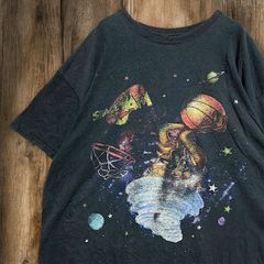 BJLY キャラ Tシャツ ビンテージ 古着 黒 ルーニーテューンズ LOONEY TUNES スペースジャム SPACE JAM タズマニアンデビル XXLサイズ 2503  3980 p10
