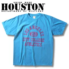 HUSTON ヒューストン 22307 ピグメント プリント Tシャツ (LOS ANGELES) アメカジ 半袖 Tシャツ TURQUOISE