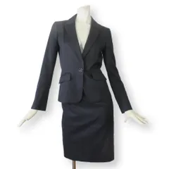 22【新品同様】インディヴィ スカートスーツ 上36 下38 ★未使用に近い★ 上S 下M ブラック 黒 面接 ビジネス フォーマル INDIVI