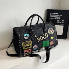 新品 ワッペン&スタッズデザイン大容量2WAYボストンバッグ(CG-AB2612)ゴルフ ゴルフバッグ ストラップ付き ショルダーバッグ ミリタリー ワッペン スタッズ 鞄 カバン ダブルファスナー ナイロン ゴルフ用品 ゴルフ小物 メンズ レディース  旅行