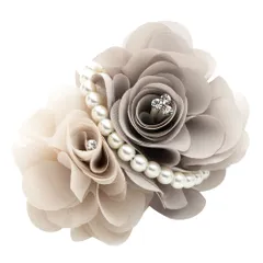 【ベージュ×ワンサイズ】[Cream dot. クリームドット公式] コサージュ パール フォーマル 卒業式 卒園式 入学式 入園式 ママスーツ フラワー ビジュー ピン クリップ バイカラー 上品 華やか アクセサリー 