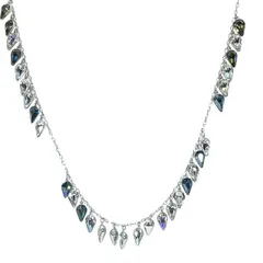 SWAROVSKI スワロフスキー ネックレス ペンダント Multi Purple メタル ラインストーン シルバー ブルー系