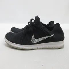 y■【24.5cm】ナイキ/NIKEフリーFree RN Flyknit フライニット ランニングシューズ■黒LADIES/49【中古】