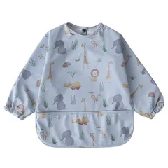 新品 [kalavika] お食事エプロン 長袖 6ヶ月～54ヶ月 赤ちゃん お食事スタイ 女の子 男の子 ベビー ビブ 防水 軽量 ポケット付き スモック 子供 食事用エプロン 保育園 ベビーギフト 出産祝い