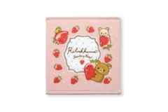  【送料無料】 【リラックマ】ウォッシュタオル【ストロベリーパーティー】【りらっくま】【サンエックス】【くま】【クマ】【ゆるキャラ】【RIRAKKUMA】【タオル】【たおる】【ハンカチ】【ハンドタオル】【ミニタオル】【子供】【キッズ】【雑貨】【グッズ】