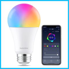 【在庫処分】スイッチボット調光調色 広配光 E26 800lm 60W形相当 スマートホーム-スマート電球 電球色・昼白色対応 Alexa RGBCWマルチカラー 1600万色 スマートライト 間接照明 LED電球 Google Alexa認定】SwitchB