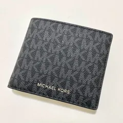 マイケルコース 財布 ウォレット 二つ折り シグネチャー メンズ 黒 ブラック	HWI
