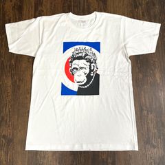 バンクシー・モンキークイーン・エリザベス女王・Tシャツ・白