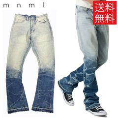 【送料無料】mnml B594 SUN FLARE デニム パンツ フレアカット ブーツカット ブルー 青 DENIM PANTS Blue ミニマル