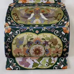 絽刺し 手刺繍 手刺し 全通 袋帯 大華紋 金糸 正絹 Q793 手刺繍の最高峰【絽刺し】 お使い勝手抜群の【全通柄】 華麗な帯
