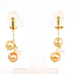 K18YG　イヤリング　clip-on earrings　パール（真珠）　総重量約3.8g