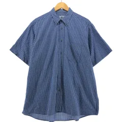 古着 90年代 ラコステ LACOSTE チェック柄 半袖 ボタンダウン チェックシャツ フランス製 44 メンズL相当 ヴィンテージ/eaa543709