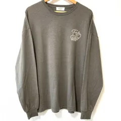 (^w^)b HOLIDAY ホリデイ クルーネック 長袖 Tシャツ カットソー ロンＴ ロンティ カジュアル 秋冬 ストリート グレー 灰色 メンズ レディース 男女兼用 サイズF トップス 上着