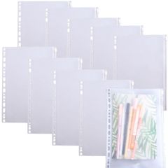 【人気商品】２６穴 １０枚 クリアポケット Ｂ５ 領収書ファイル バインダー ルーズリーフ ジッパー ファスナー付きポケット