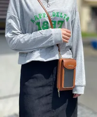 【タグ付新品未使用】[seu22q31011ブラウン] スマホポシェット スマホ財布バッグ ミニショルダーバッグ お財布ポーチ ポシェット 旅行 サブバッグ 男女兼用 韓国ファッション