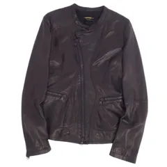 美品 ディーゼル DIESEL ジャケット レザージャケット ライダース ラムレザー アウター メンズ XS ブラック