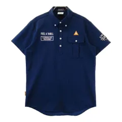 サイズ：M LE COQ GOLF ルコックゴルフ  半袖ポロシャツ シアサッカー ボタンダウン ストライプ柄 ネイビー系 [240101448112] ゴルフウェア メンズ ストスト