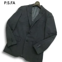 P.S.FA パーフェクトスーツファクトリー 通年 ウール★ アンコン テーラード ジャケット Sz.L メンズ 灰のサムネイル