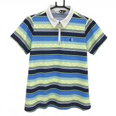 New Balance - 【美品】ニューバランスゴルフ 半袖ポロシャツ ライトグリーン×白 ロゴ総柄  メンズ 5(L) ゴルフウェア 2023年モデル New Balance New Balance - 【美品】ニューバランスゴルフ 半袖ポロシャツ
