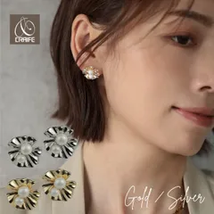 ピアス サージカルステンレス 金属アレルギー対応 14Kコーティング フラワー 花 パール レディース 大人 かわいい エレガント ジュエリー ゴールド シルバー 送料無料 プチプライス高見え CRAIFE