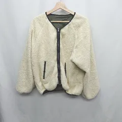 ◇ ⊇ Kastane カスタネ リバーシブル ボア素材とナイロン素材 長袖 ブルゾン サイズ F カーキ系 レディース E  【1410290029503】のサムネイル