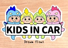 キッズインカー【うちの怪獣4人組み】マグネットタイプ/シールタイプ/吸盤タイプ