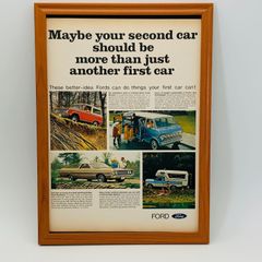 レトロ 広告　ビンテージ　ポスター　　『 フォードFORD 』　フレーム付　※貴重な当時物 1960's　オリジナル アメリカ　ヴィンテージ 輸入雑貨　アドバタイジング( AZ1485 )