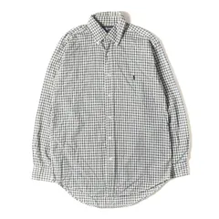 RALPH LAUREN ラルフローレン シャツ ネイビー ホワイト 紺白 サイズ:S | 90s BLAIRE チェック ボタンダウンシャツ | 90年代 ヴィンテージ 古着 | トップス カジュアルシャツ 長袖【メンズ】【中古】