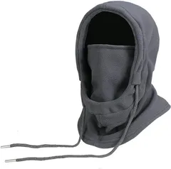 フードウォーマー ネックウォーマー フード付き フェイスマスク フェイスカバー  防寒 秋 冬 暖かい フリース ボア 耳当て  スヌード スノーボード スノボ スキー バイク 自転車 釣り アウトドア キャンプ グレー(R218,イ-5)