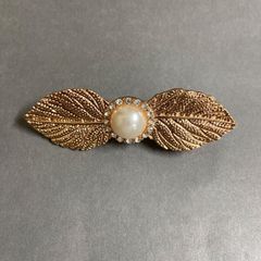 ヘアクリップ ヘアアクセサリー 葉 ピンクゴールド