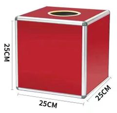 くじ引きボックス 小さい 25cm  (全面赤) ビンゴゲームマシーン 抽選ボックス アンケート回収 箱 つかみ取り