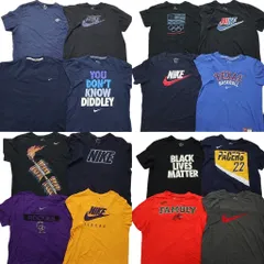 古着卸 まとめ売り ナイキ NIKE 半袖Tシャツ 16枚セット (メンズ XL /2XL ) スウォッシュ チームロゴ 星条旗 ワンポイント 古着 NC3662