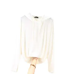 ☆ ホワイト ☆ M ☆ パーカー レディース トップス 長袖 無地 おしゃれ gtops6023 パーカー レディース 長袖 プルオーバー ブラウス ルームウエア ルームウェア フード付き フード インナー アウター 薄手 薄い ソフト 大人