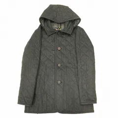 ラベンハム LAVENHAM ウール ダイヤモンドキルティング コート ジャケット フーディー 中綿 ステンカラー フーデッド ブルゾン 上着 アウター 34 グレー メンズのサムネイル