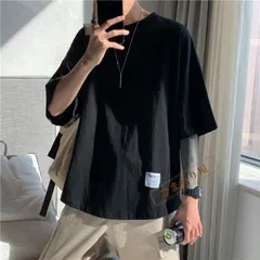 カットソーメンズ半袖トップスTシャツ大きいサイズありクルーネック無地ラフルーズサイドスリットオーバーサイズプルオーバーシンプルかっこいい dafu001☆DZ10