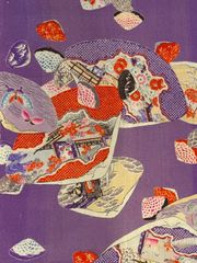 【型染め】【古布】【はぎれ】（長さ：約200㎝／幅：約38㎝）