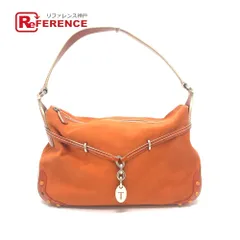 TOD’S トッズ ショルダーバッグ ロゴチャーム レザー/スエード オレンジ