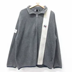 L/古着 ノーティカ 長袖 ブランド ハーフジップ フリース ジャケット メンズ 90s ワンポイントロゴ コンペティション グレー他 25sep03 中